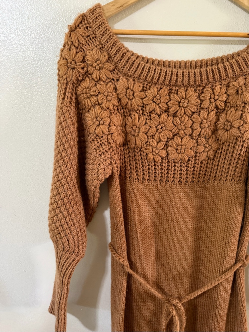 Anthropologie | Avantlook Floral Knit Fall Wool Blend Sweater Dress - Picture 7 of 11